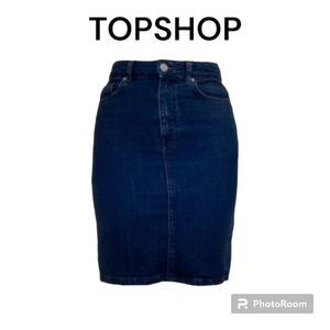 Topshop Moto denim pencil skirt, size 25 waist
